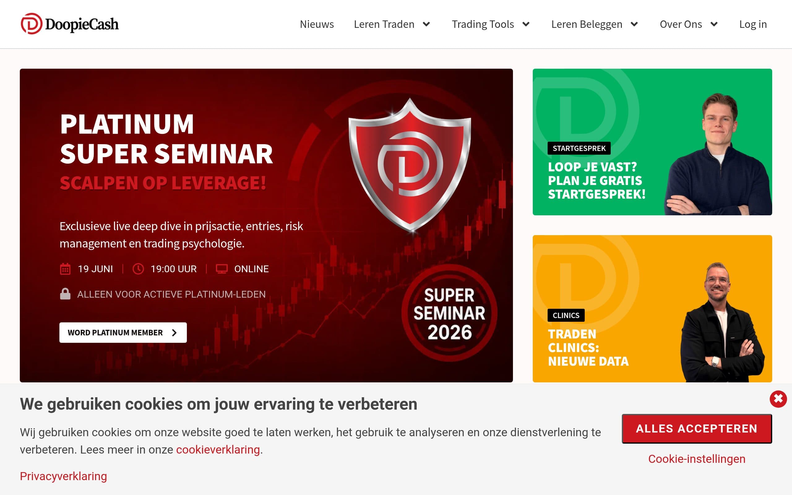 Screenshot van Doopie Cash trading cursus