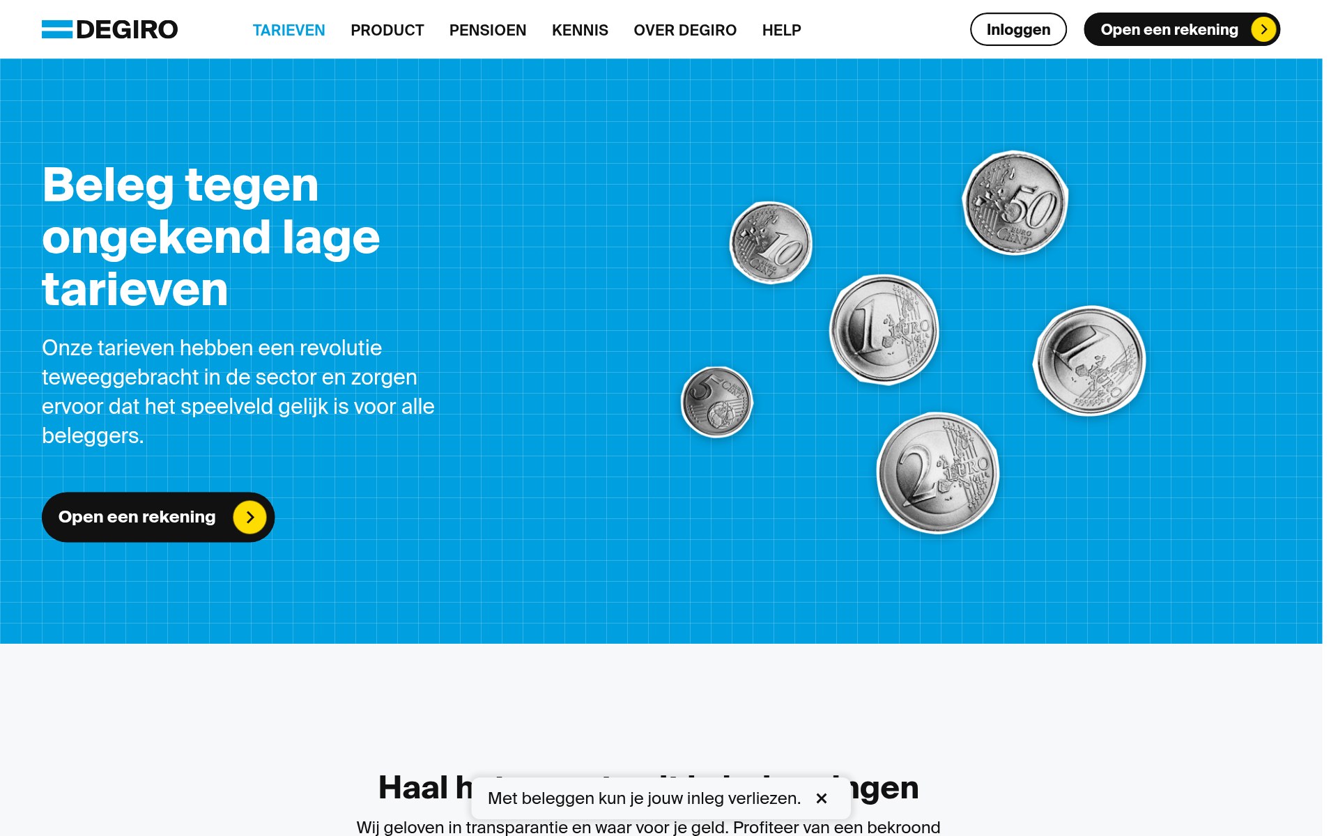 DEGIRO kosten screenshot