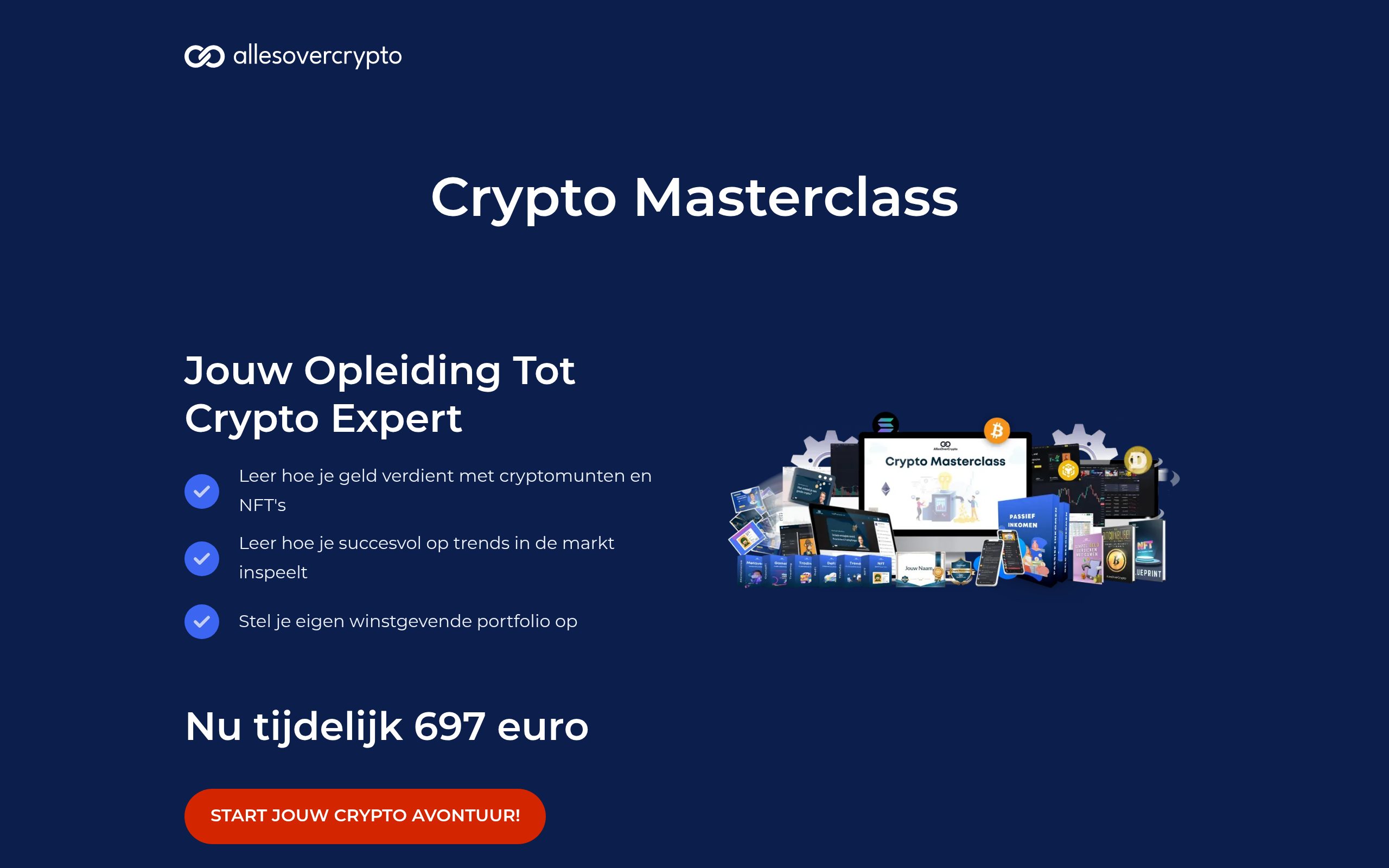 Screenshot van AllesOverCrypto — crypto leren