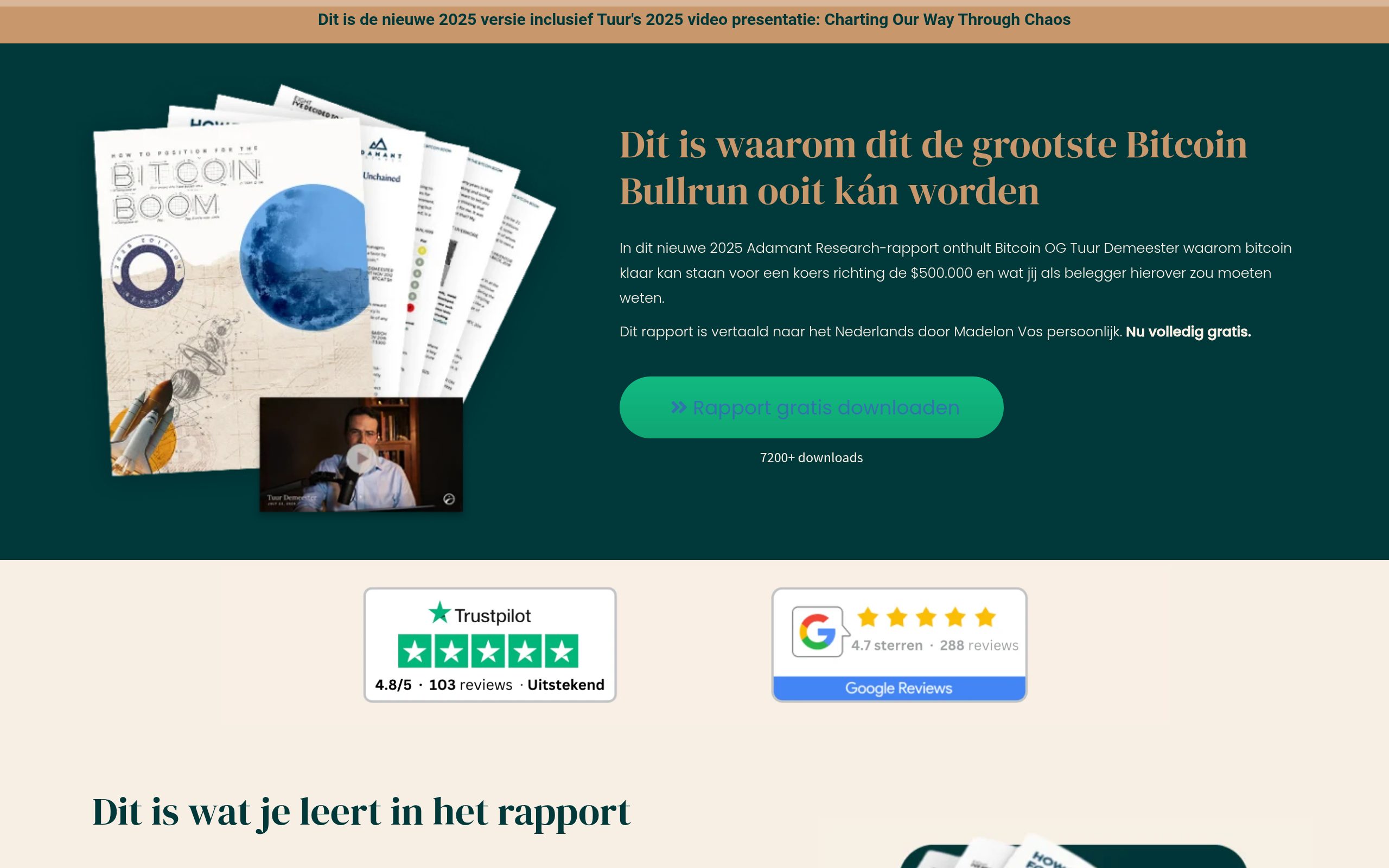 Screenshot van Gratis bitcoin-rapport (Madelon Vos)
