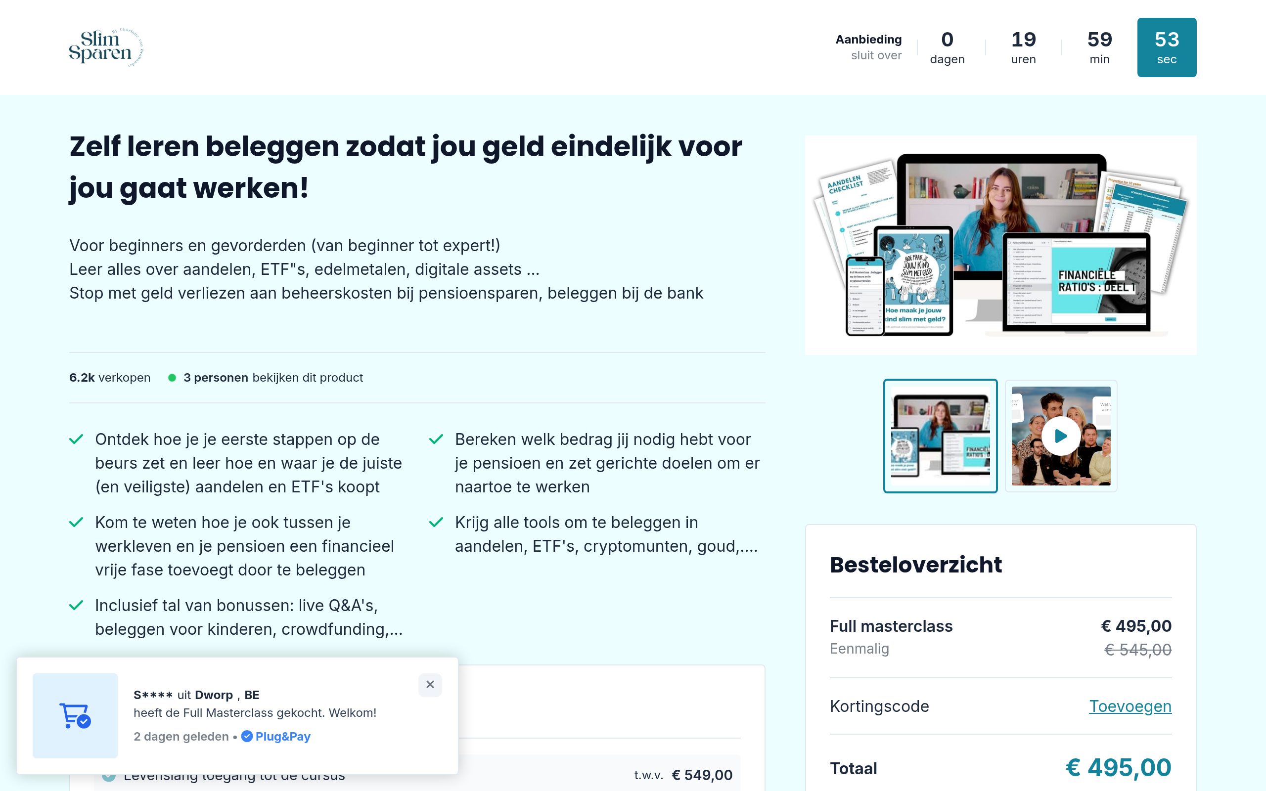 Screenshot van Leer zelf beleggen — Full Masterclass (SlimSparen)
