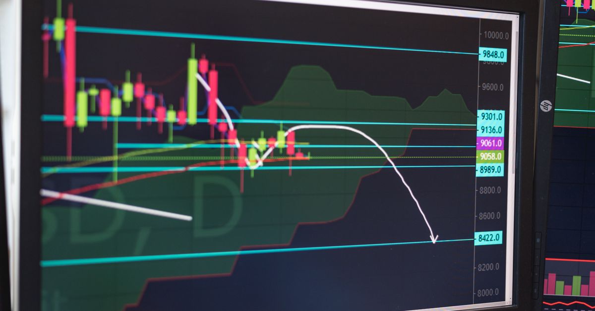 Bitcoin koersgrafiek met volatiliteit en handelsvolume